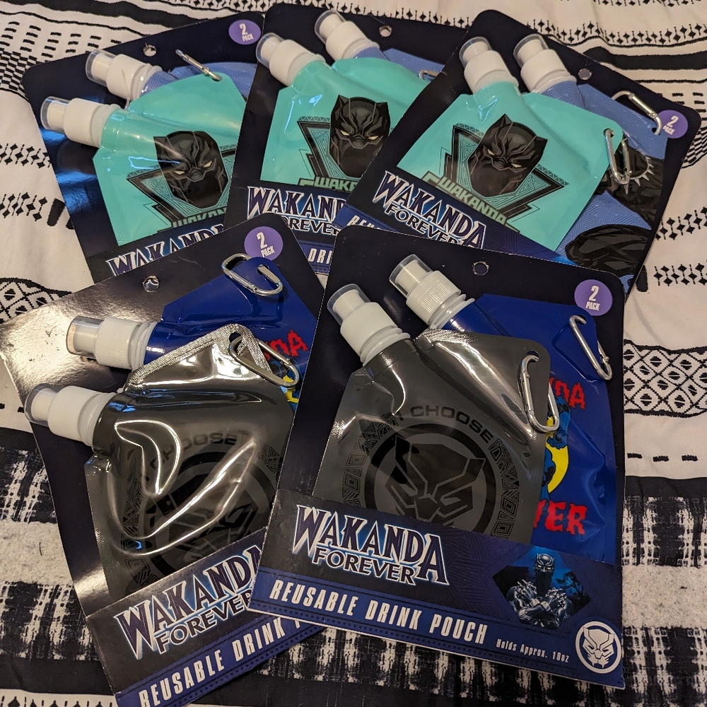 Wakanda Forever Reusable Drink Pouches